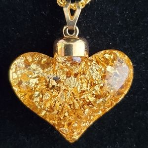 Gold Leaf Heart Necklace